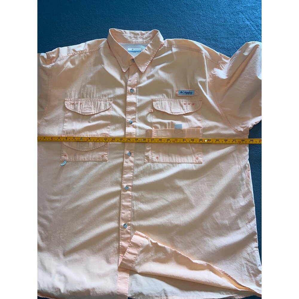 Columbia PFG Fishing Shirt Men’s XXL Peach Short Sleeve Hiking Vacation, Utility - Picture 8 of 10